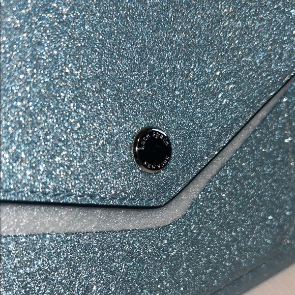 Kate Spade New York Flap Crossbody Glitter Fabric Blue Frost NWT - Picture 3 of 10